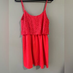 Divided size 8, cherry red mini dress, flowy light weight, adjustable straps